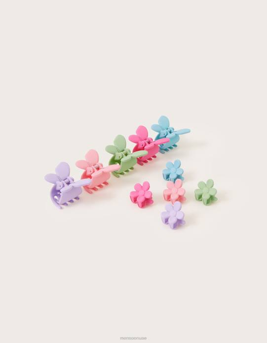 Monsoon بنت مشابك مخلب غير لامعة، 10 عبوات D68H2513 ملحق حار