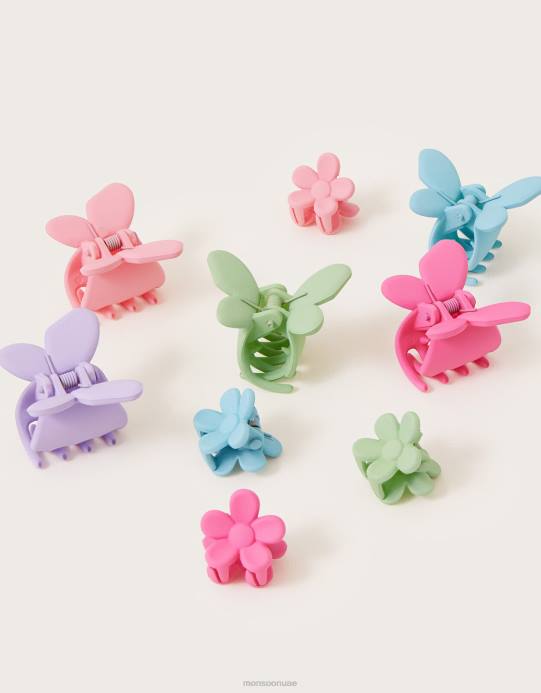 Monsoon بنت مشابك مخلب غير لامعة، 10 عبوات D68H2513 ملحق حار