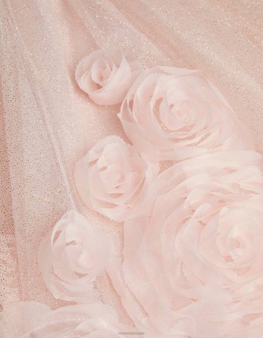 Monsoon بنت فستان ارابيلا 3D الورود D68H1665 ملابس الوردي (الوردي الداكن)