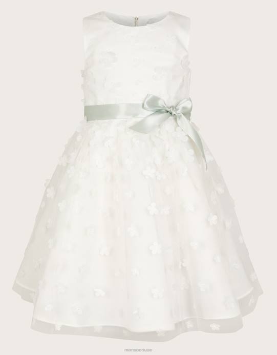 Monsoon بنت فريا 3D فستان وصيفة الشرف D68H1960 ملابس عاج