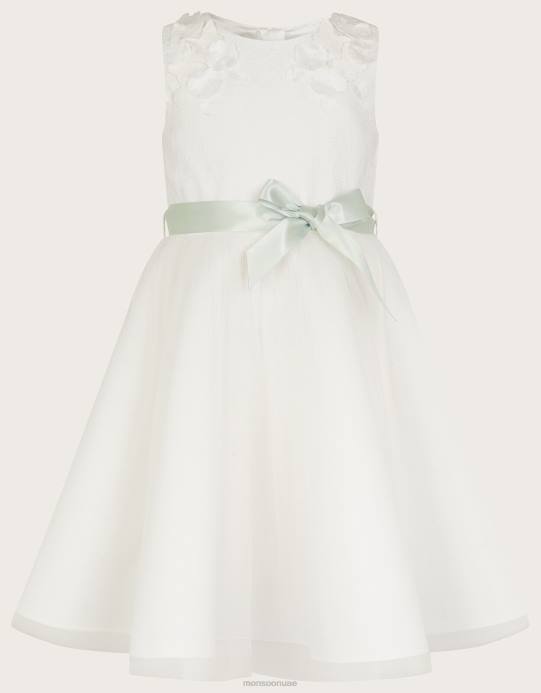 Monsoon بنت فريا 3D فستان وصيفة الشرف D68H2030 ملابس عاج