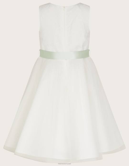 Monsoon بنت فريا 3D فستان وصيفة الشرف D68H2030 ملابس عاج