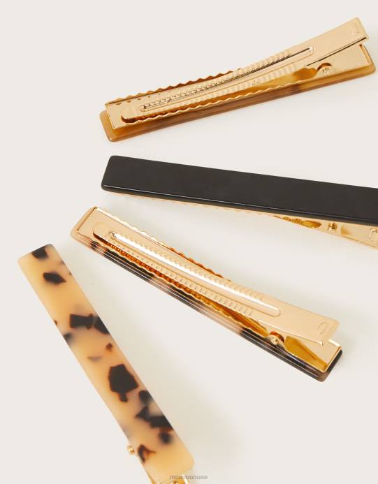 Monsoon نحيف شرائح صدفة السلحفاة 4 عبوات D68H1297 ملحق موضة