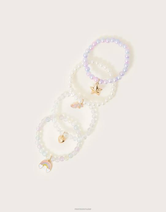 Monsoon بنت أساور يونيكورن سويتي، 4 قطع D68H2457 ملحق رشيقة