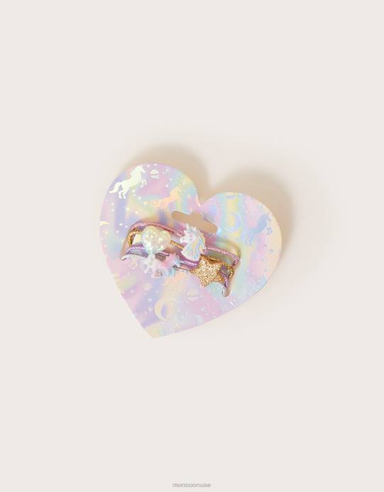 Monsoon بنت ربطات شعر ميستي يونيكورن، 4 قطع D68H2472 ملحق موضة