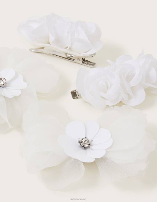 Monsoon بنت مشابك شعر وصيفة العروس، 4 قطع D68H2571 ملحق موضة