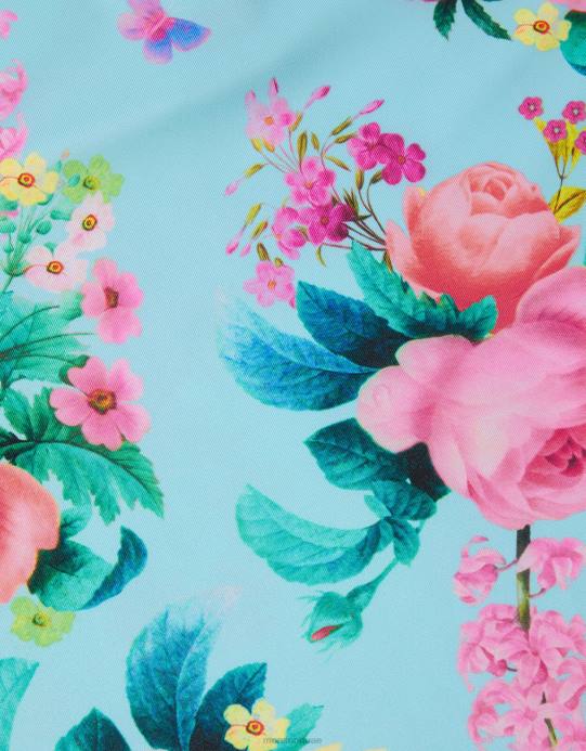 Monsoon بنت طقم سباحة مكون من قطعتين مزين بالزهور مع حماية من الأشعة فوق البنفسجية 50+ D68H2017 ملابس الأزرق (الفيروز)