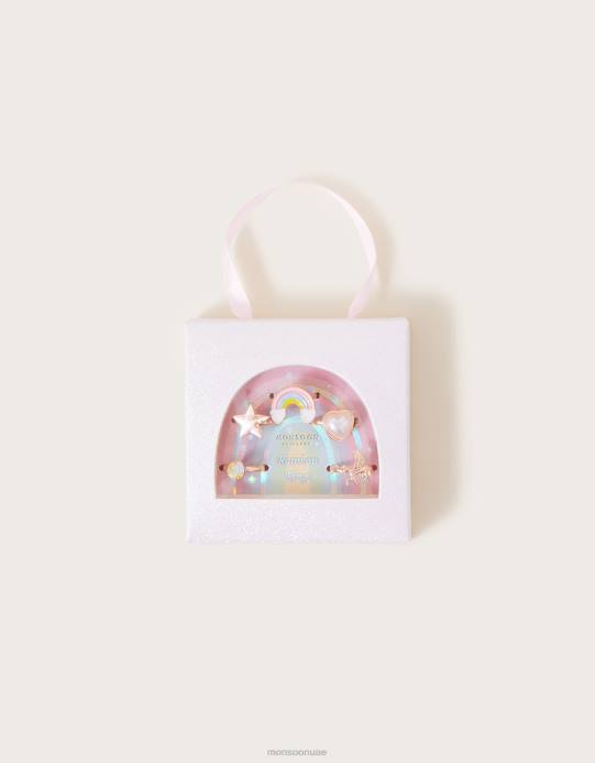 Monsoon بنت حلقات قوس قزح 5 عبوات D68H1672 ملحق موضة