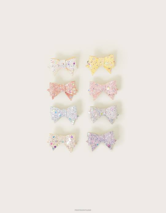 Monsoon بنت مشابك شعر على شكل قوس قزح، 8 قطع D68H1760 ملحق موضة