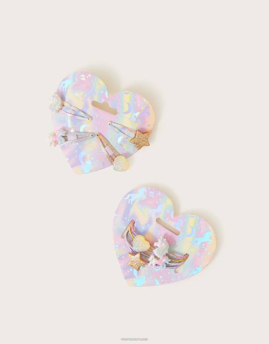 Monsoon بنت مجموعة شعر ميستي يونيكورن مكونة من 8 قطع D68H2516 ملحق أنيق