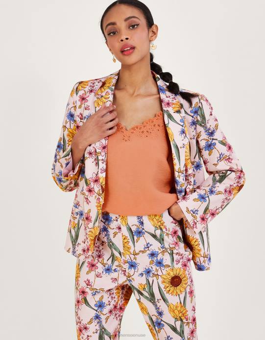 Monsoon نحيف بياتريس Cutwork كامي الأعلى D68H331 ملابس البرتقالي