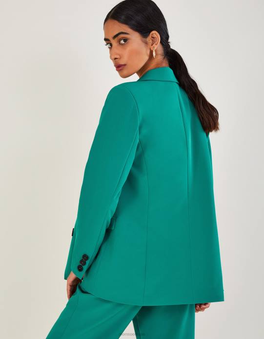 Monsoon نحيف سترة مادلين مزدوجة الصدر D68H1009 ملابس أخضر