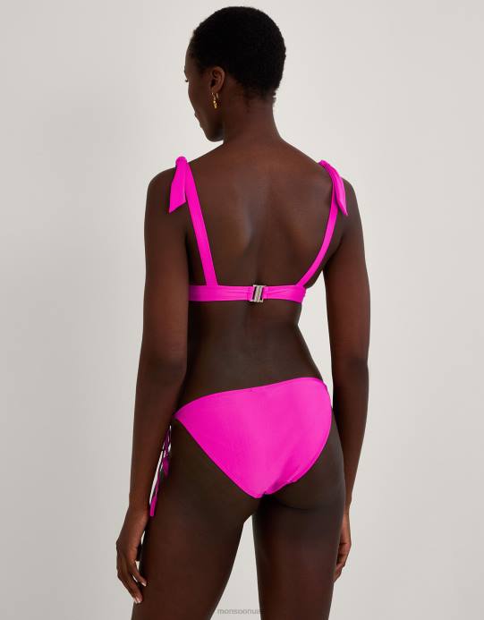 Monsoon نحيف قطعة بيكيني علوية مزخرفة بالدانتيل مع بوليستر معاد تدويره D68H1015 ملابس لون القرنفل