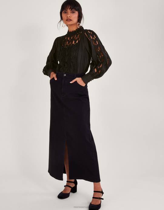 Monsoon نحيف بلوزة لولا الفراشة D68H101 ملابس أسود