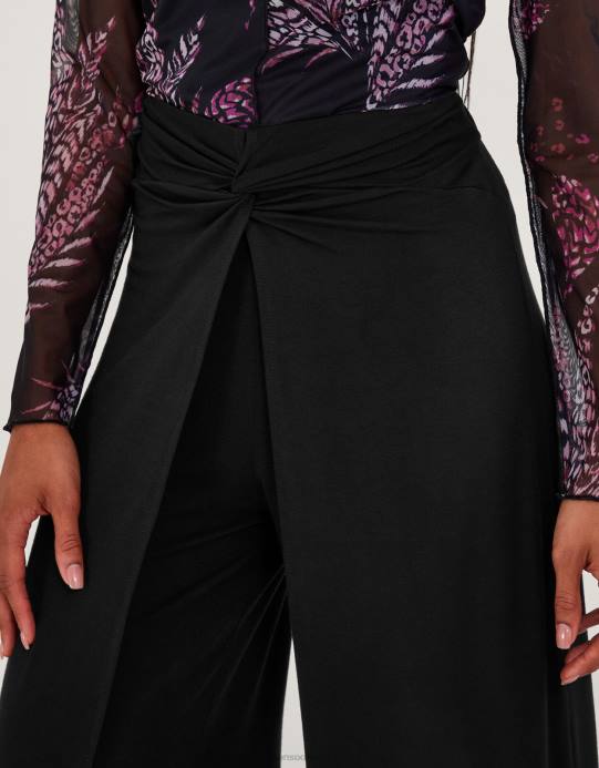 Monsoon نحيف التفاف السراويل D68H102 ملابس أسود