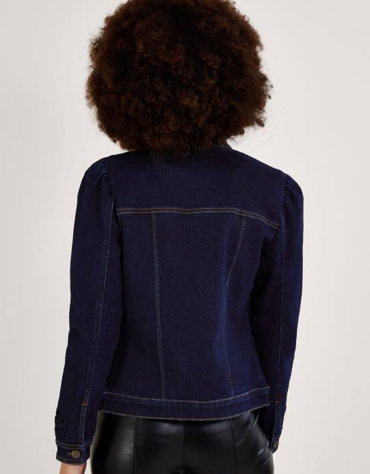 Monsoon نحيف سترة لوريا من الدنيم البحري من القطن المستدام D68H1038 ملابس الأزرق (نيلي)