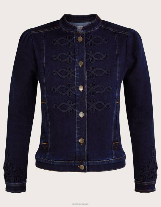 Monsoon نحيف سترة لوريا من الدنيم البحري من القطن المستدام D68H1038 ملابس الأزرق (نيلي)