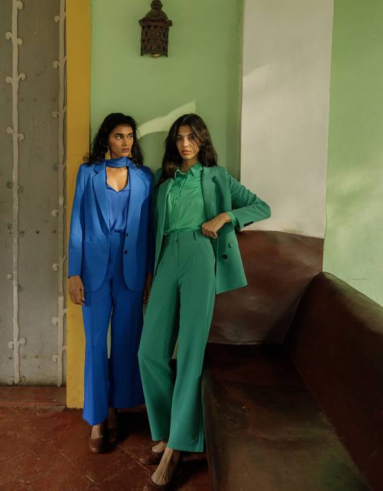 Monsoon نحيف بنطلون مادلين D68H1051 ملابس أخضر