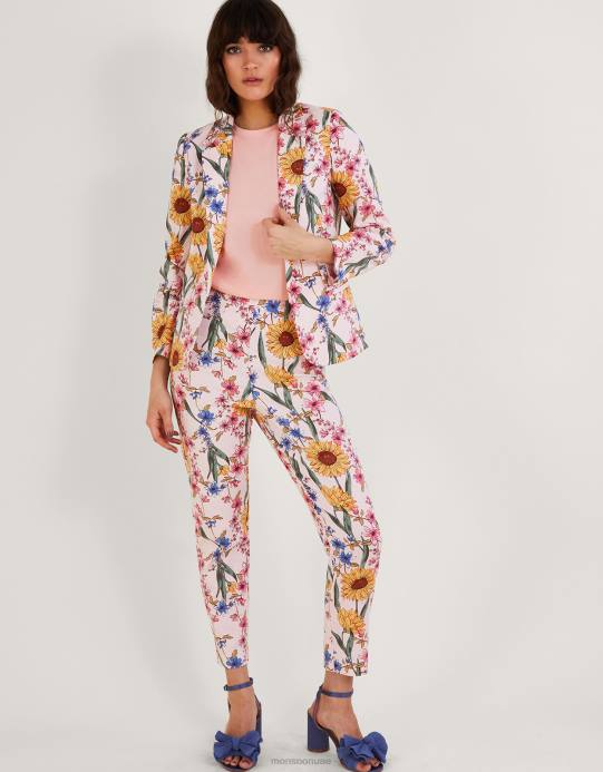 Monsoon نحيف سترة ليلى بطبعة عباد الشمس من القطن المستدام D68H1076 ملابس الوردي (احمر الخدود)