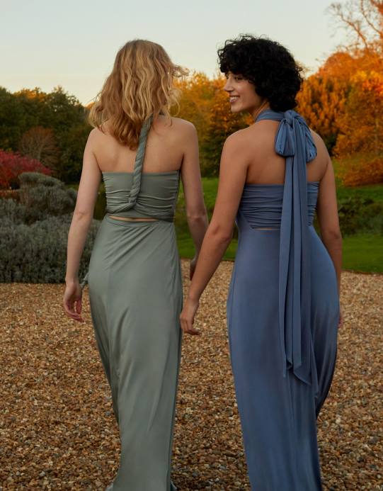 Monsoon نحيف تريسي تويست مي تاي مي فستان ماكسي D68H1086 ملابس أزرق