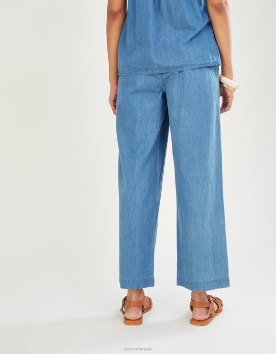 Monsoon نحيف بنطلون جينز قصير من القطن المستدام D68H1092 ملابس أزرق