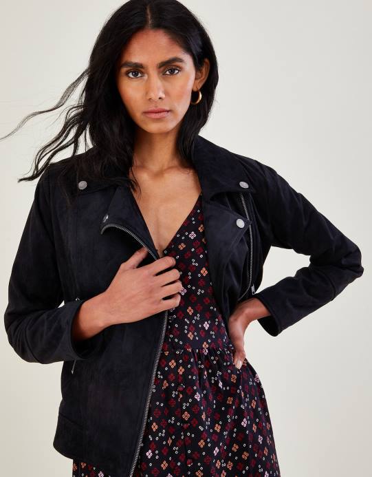 Monsoon نحيف ستايسي آن سويديت راكب الدراجة النارية D68H1094 ملابس أسود