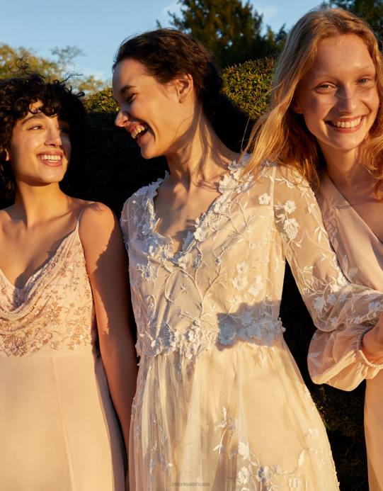 Monsoon نحيف سو منمق فستان الزفاف ماكسي D68H1116 ملابس عاج