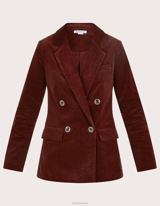 Monsoon نحيف بليزر جوستين مزدوج الصدر D68H111 ملابس نحاس