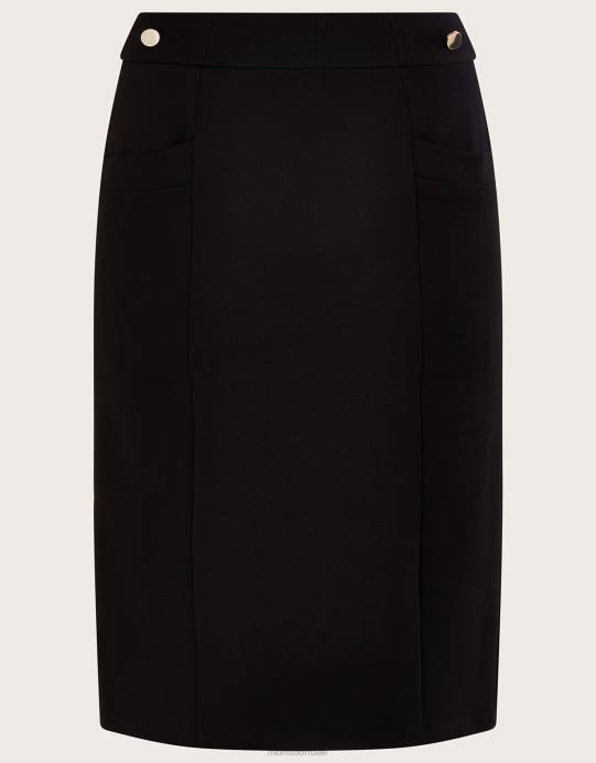 Monsoon نحيف تنورة قلم رصاص بونتي مع لينزينج إيكوفيرو D68H1124 ملابس أسود