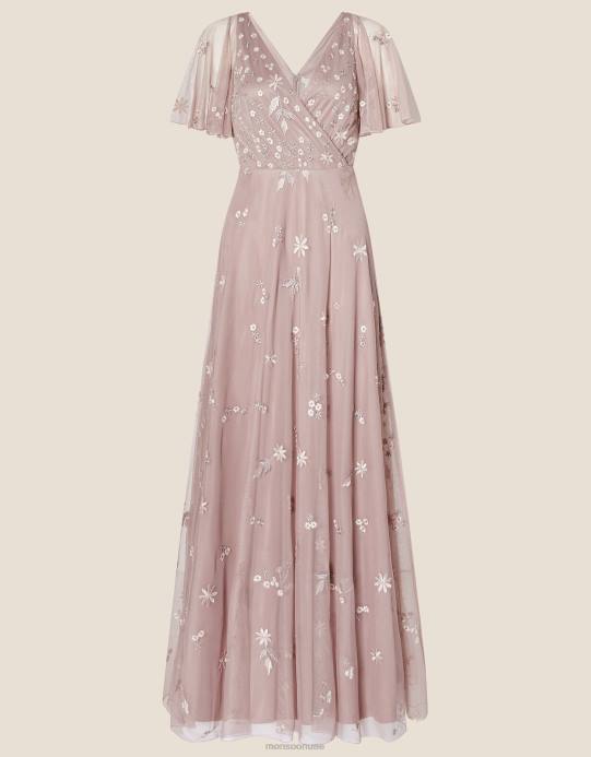 Monsoon نحيف فستان روندا ماكسي مزين D68H1129 ملابس بني (موكا)