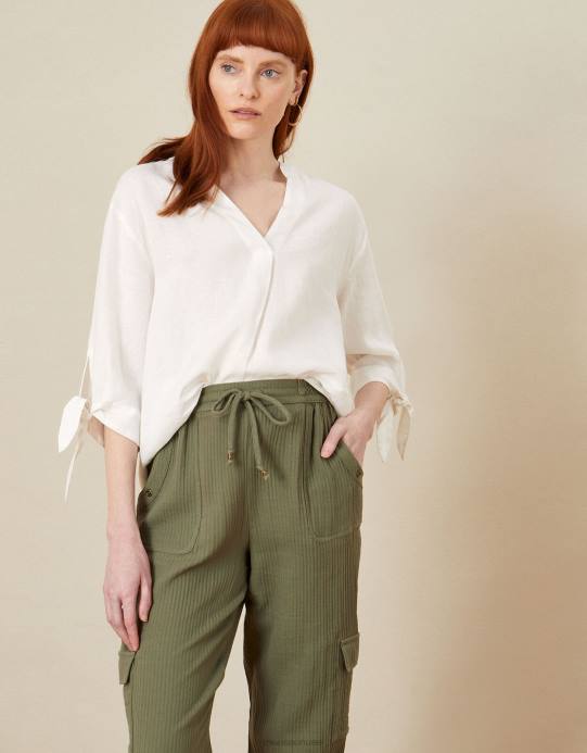 Monsoon نحيف ربطة عنق الكفة الكتان المحملة D68H1133 ملابس أبيض