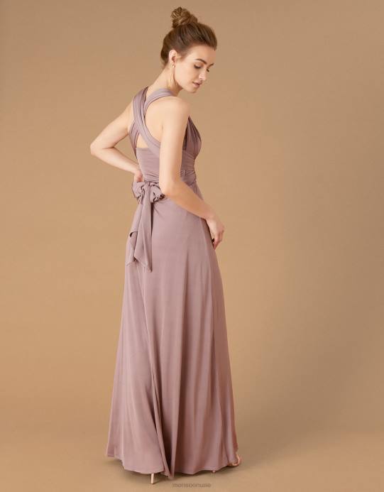 Monsoon نحيف فستان تالولا تويف مي تاي مي جيرسي لوصيفة العروس D68H1155 ملابس بني (موكا)