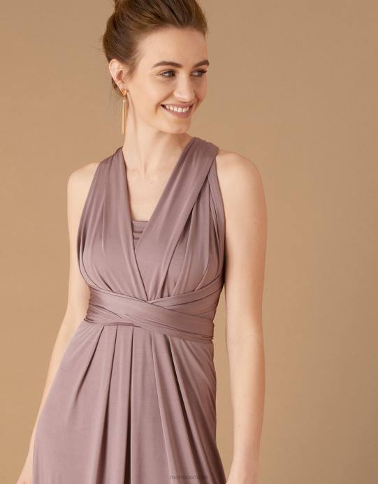 Monsoon نحيف فستان تالولا تويف مي تاي مي جيرسي لوصيفة العروس D68H1155 ملابس بني (موكا)