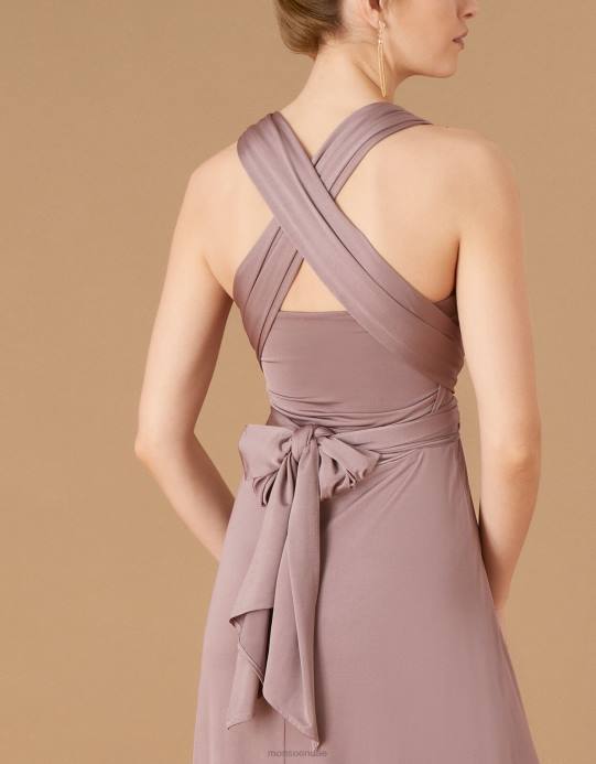 Monsoon نحيف فستان تالولا تويف مي تاي مي جيرسي لوصيفة العروس D68H1155 ملابس بني (موكا)