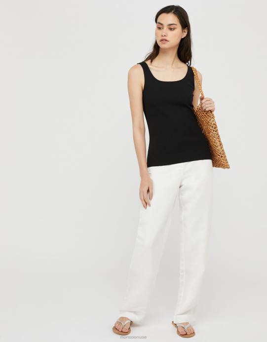 Monsoon نحيف سترة جيرسي برقبة مربعة D68H1163 ملابس أسود