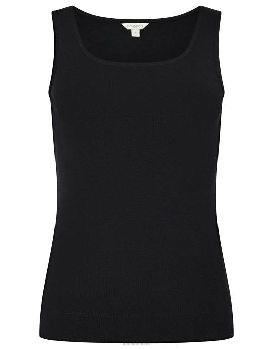 Monsoon نحيف سترة جيرسي برقبة مربعة D68H1163 ملابس أسود