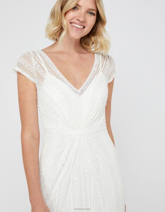 Monsoon نحيف فستان زفاف نورا بذيل السمكة D68H1169 ملابس عاج