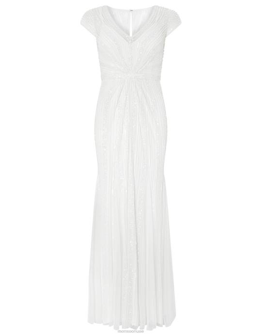 Monsoon نحيف فستان زفاف نورا بذيل السمكة D68H1169 ملابس عاج