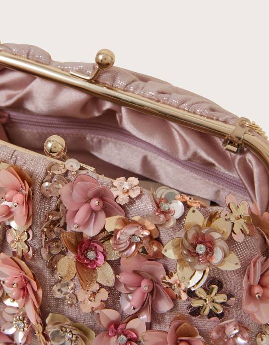 Monsoon نحيف حقيبة كلاتش مطرزة بالأزهار D68H1187 ملحق موضة