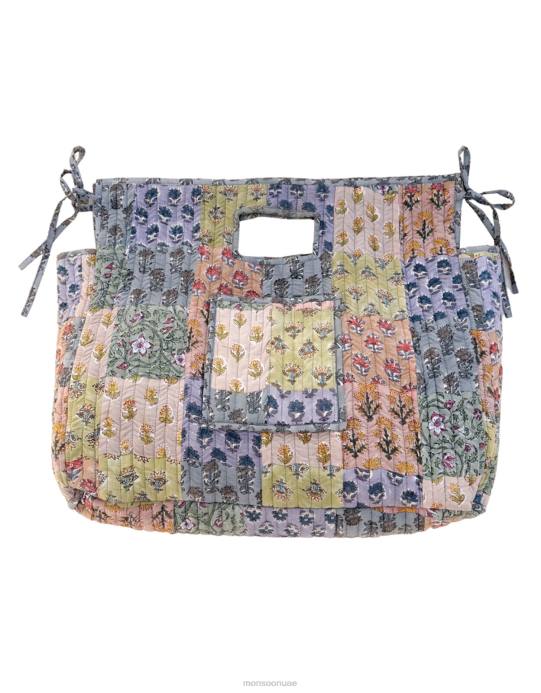 Monsoon نحيف حقيبة ميزون إم المرقعة D68H1211 ملحق أزرق