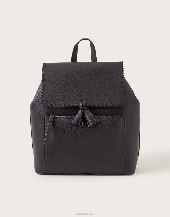 Monsoon نحيف حقيبة ظهر شرابة D68H1217 ملحق أسود