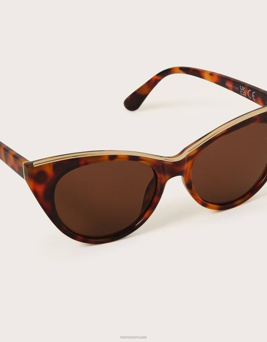 Monsoon نحيف النظارات الشمسية كاتي السلحفاة D68H1227 ملحق موضة