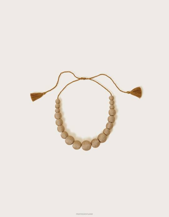 Monsoon نحيف قلادة مطرزة بالتفاصيل D68H1229 ملحق موضة