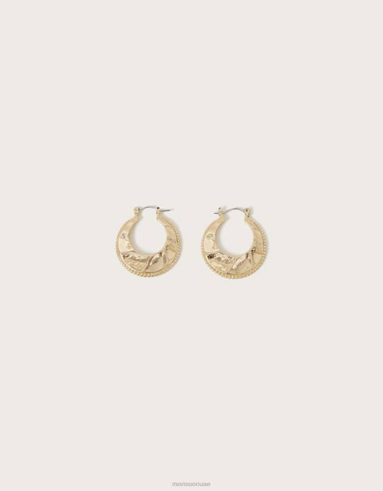 Monsoon نحيف أقراط دائرية مسطحة الملمس D68H1232 ملحق رشيقة