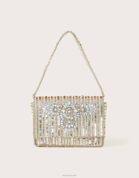 Monsoon نحيف حقيبة كتف مزينة بالكريستال D68H1235 ملحق موضة