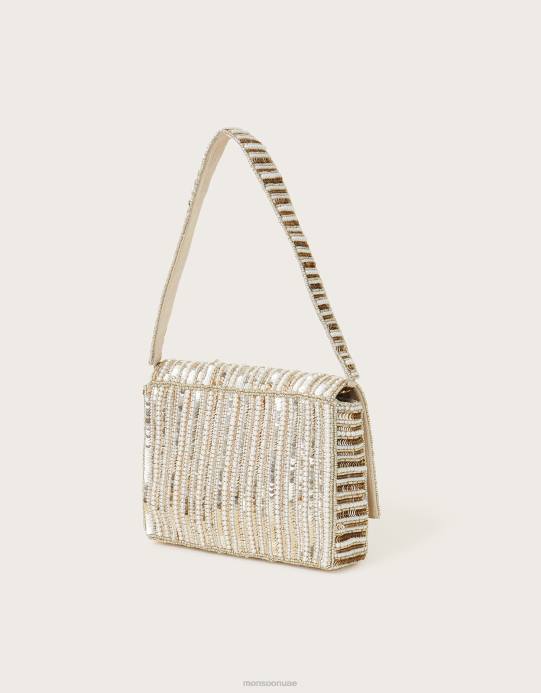 Monsoon نحيف حقيبة كتف مزينة بالكريستال D68H1235 ملحق موضة