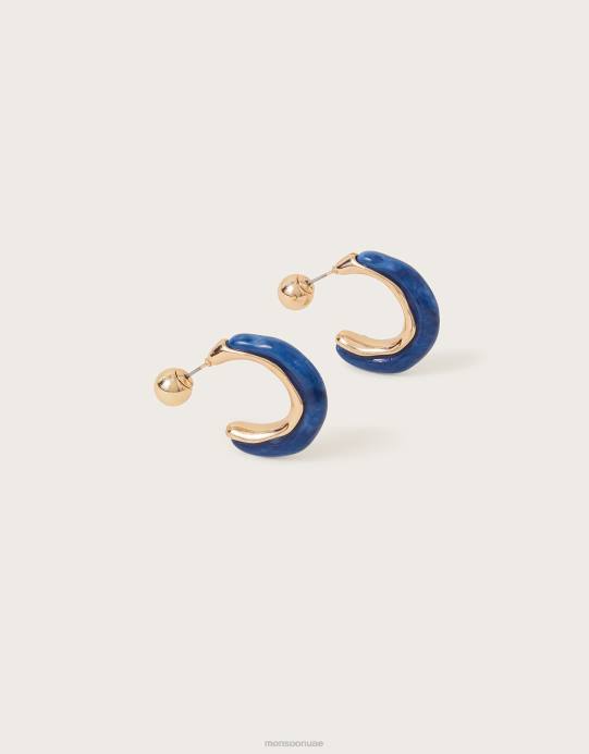 Monsoon نحيف أقراط دائرية من الراتنج D68H1238 ملحق رشيقة