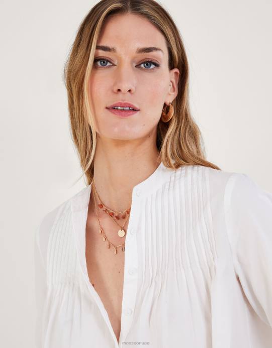 Monsoon نحيف قلادة الطبقات سحر الحجر D68H1260 ملحق موضة