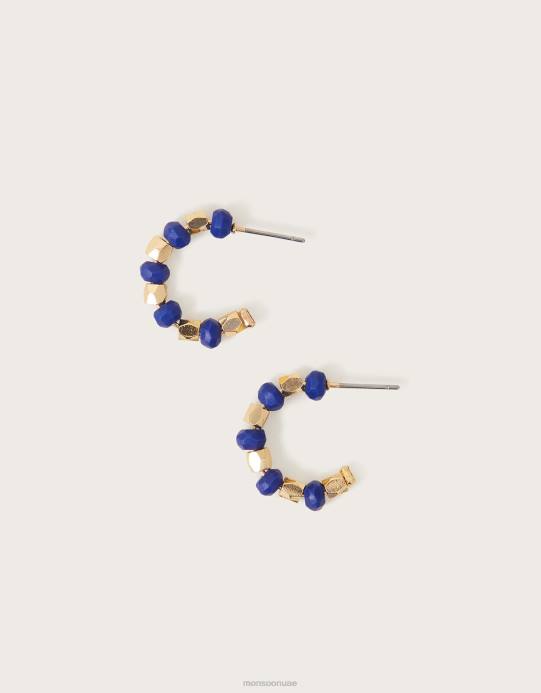 Monsoon نحيف أقراط هوب مطرز D68H1261 ملحق موضة