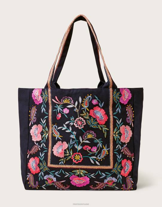 Monsoon نحيف حقيبة تسوق مطرزة D68H1268 ملحق حار